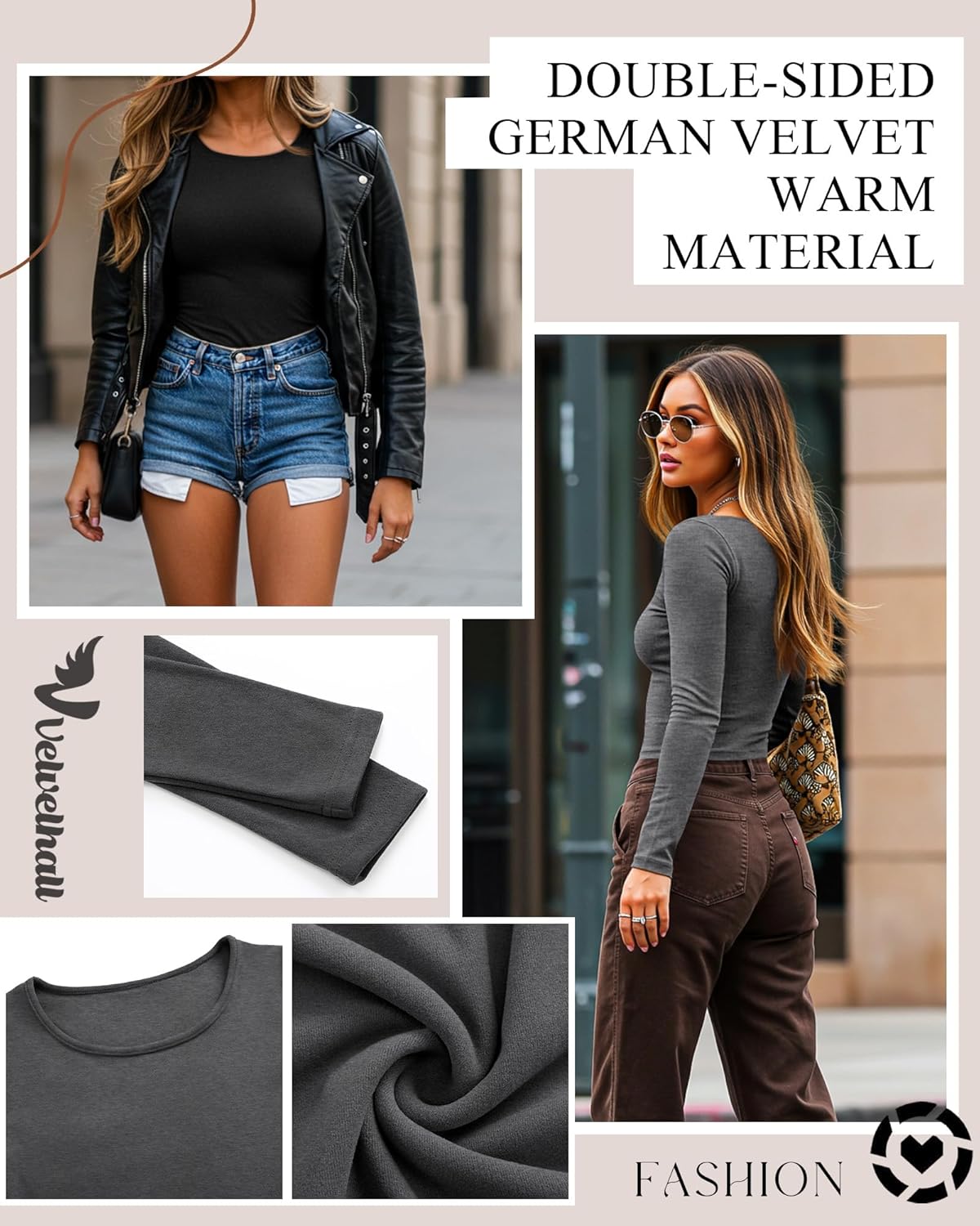 4 Pack Women's Thermal Shirt Fleece Lined Long Sleeve Scoop Neck Top Undershirt Fitted Winter Base Layer Underwear - Image 5