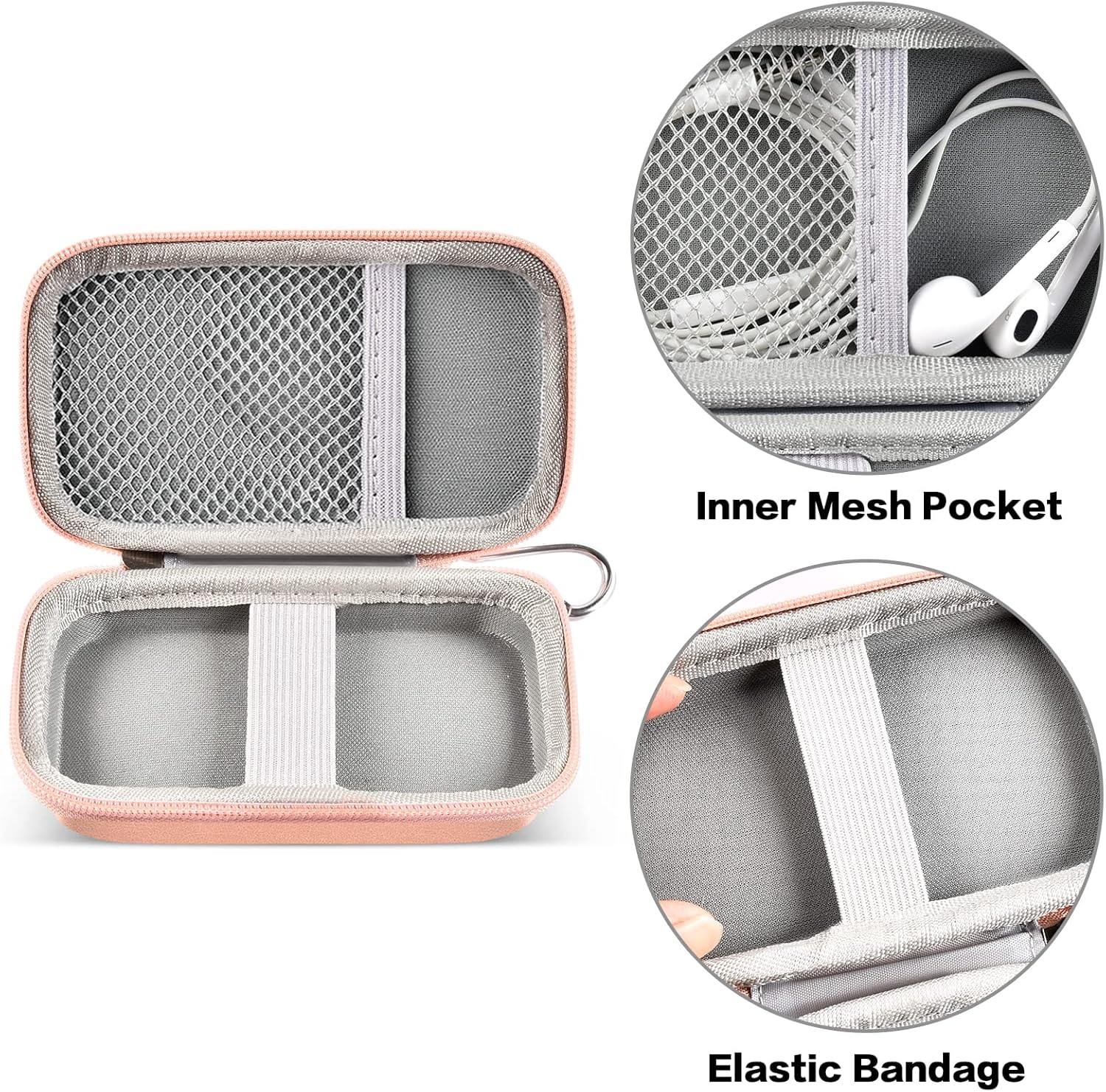 Mp3 & Mp4 Player Case for SOULCKER/ iPod Nano/Shuffle/ G.G. Martinsen/ Grtdhx/ Sandisk/ Walkman/ Sony Music Bluetooth Players, Fits Earbuds, USB Cable, Memory Card & Accessories, Rose Gold ( Box Only) : Electronics