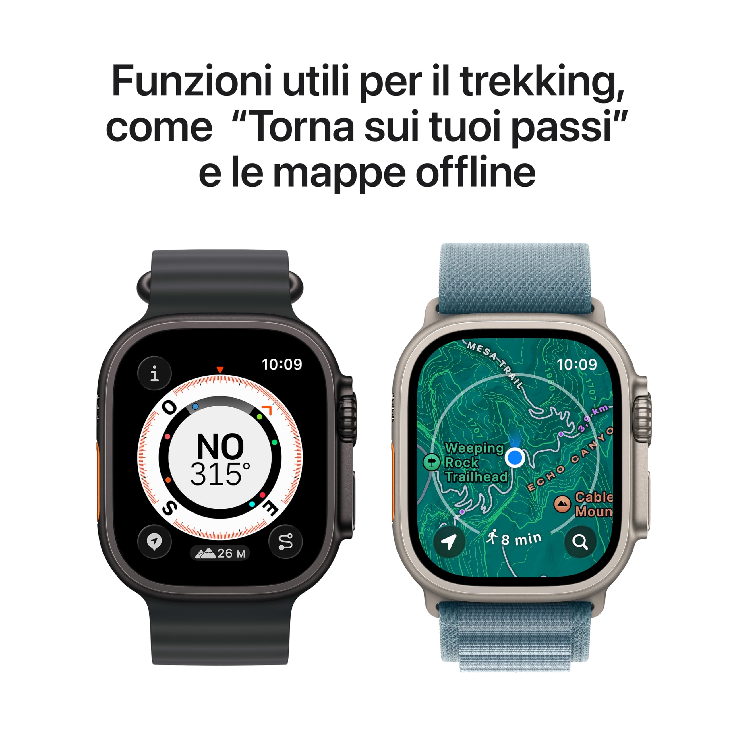 Apple Watch Ultra 3 GPS + Cellular, Cassa 49 mm in titanio nero con Cinturino Ocean nero