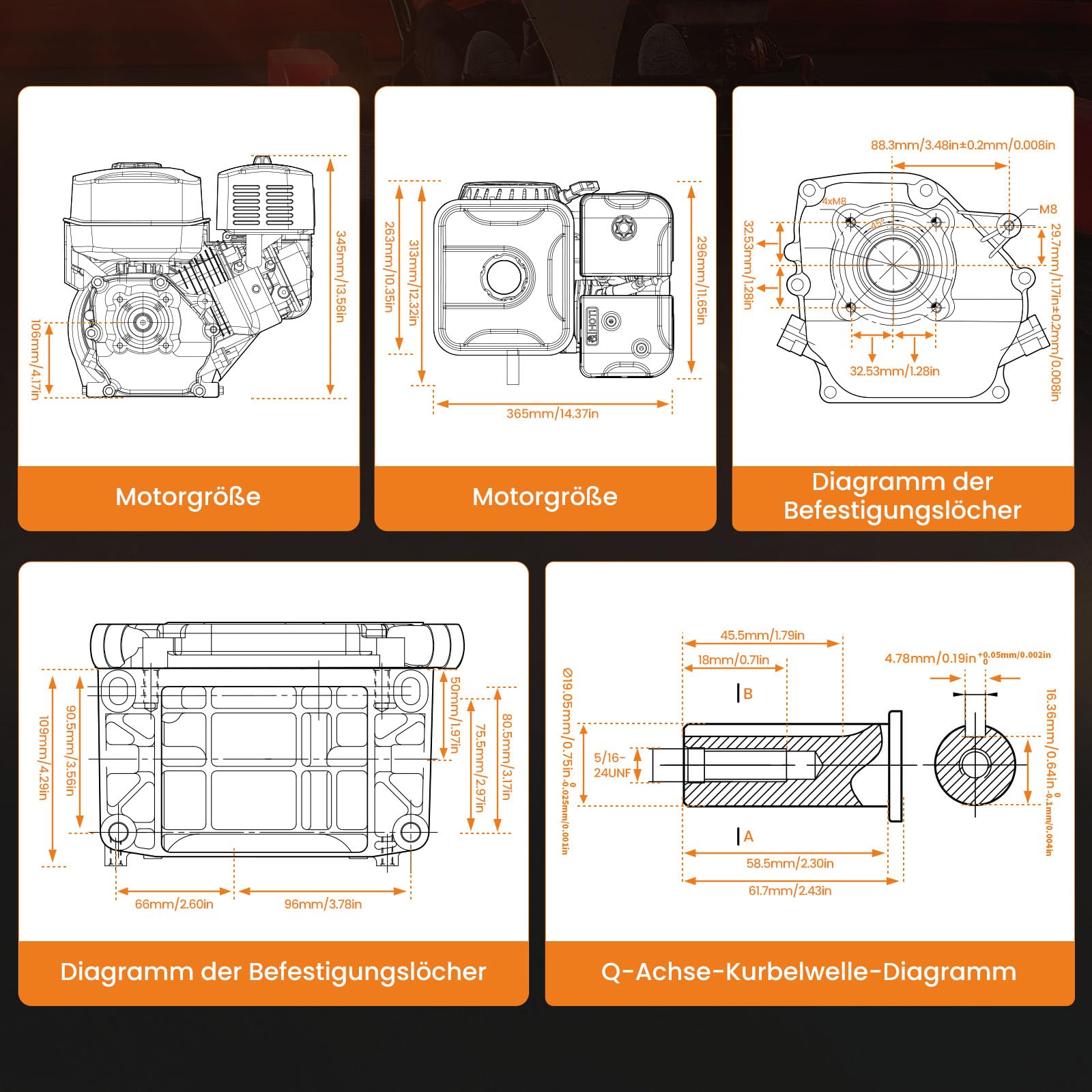 maXpeedingrods 7 PS Benzinmotor OHV-Motor, Standmotor Kartmotor, Benzin Motor mit 19 mm Ø Welle, 4-Takt, 1 Zylinder Benzin Motor, 212cc Hubraum,Recoil, luftgekühlt