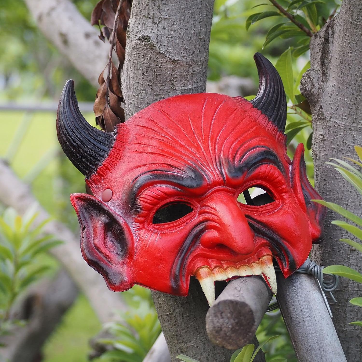 Soochat Demon Mask Devil Mask Monster Masks Scary Half Face Masks for Cosplay Halloween Masquerade Monster Costume Party Accessories - Image 6
