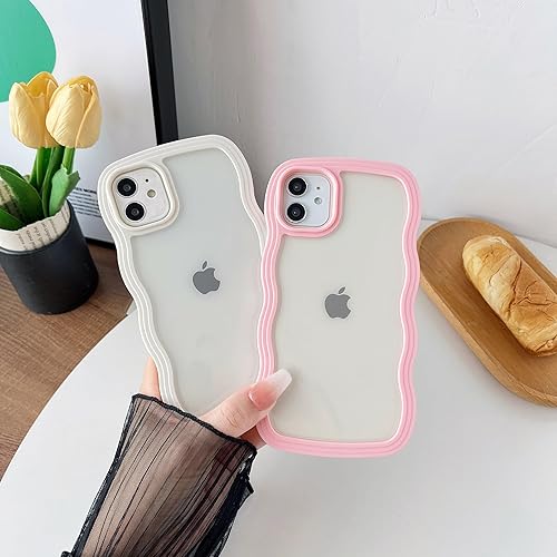 Miniatura 2 de Caseative Linda forma de marco de onda rizada a prueba de golpes, suave compatible con iPhone (amarillo, iPhone 11)