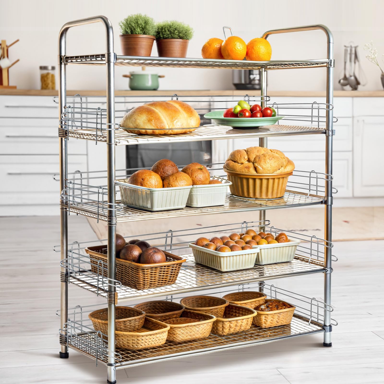 Snapklik.com : 4 Pcs Chrome Wire Shelf Ledge 18