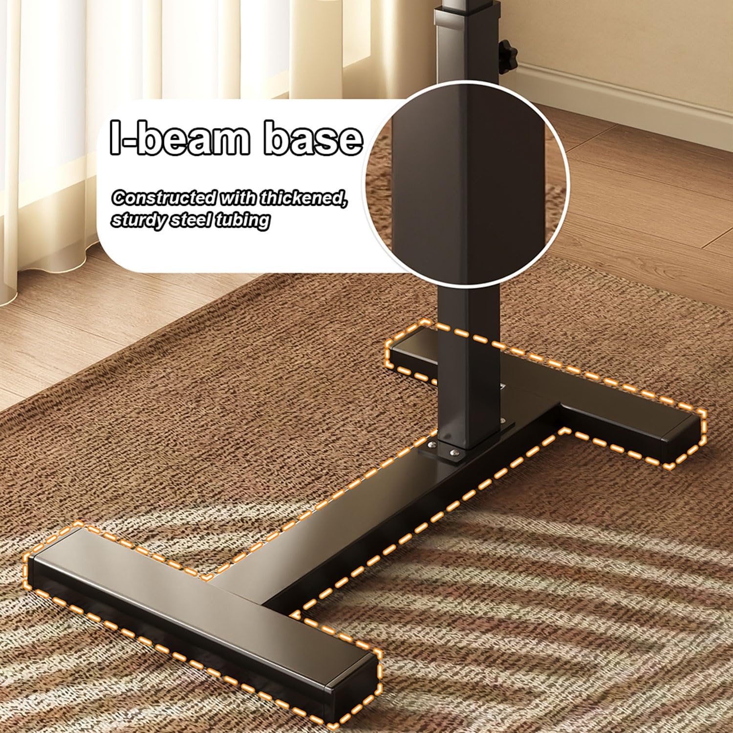 Escritorio móvil de Altura Ajustable, Mesa Auxiliar inclinable para Cama con Ruedas Ocultas, Escritorio para portátil de pie, Mesa Auxiliar para sofá, mesas con Ruedas para el hoga