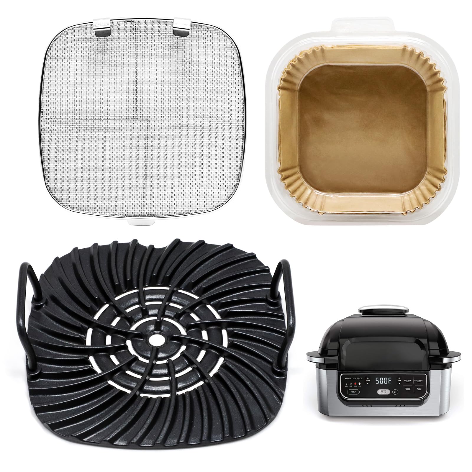 Criditpid Antihaft-Grillrost & Spritzschutz Für Ninja Foodi Grill – Edelstahl & Keramikbeschichtung
