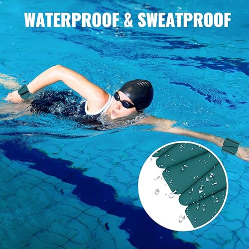 Miniatura 4 de Inspack Paquete de 2 pesas ajustables para muñeca y tobillo para mujeres y hombres, par de 24 libras (12 libra cada uno), correas de tobillo de