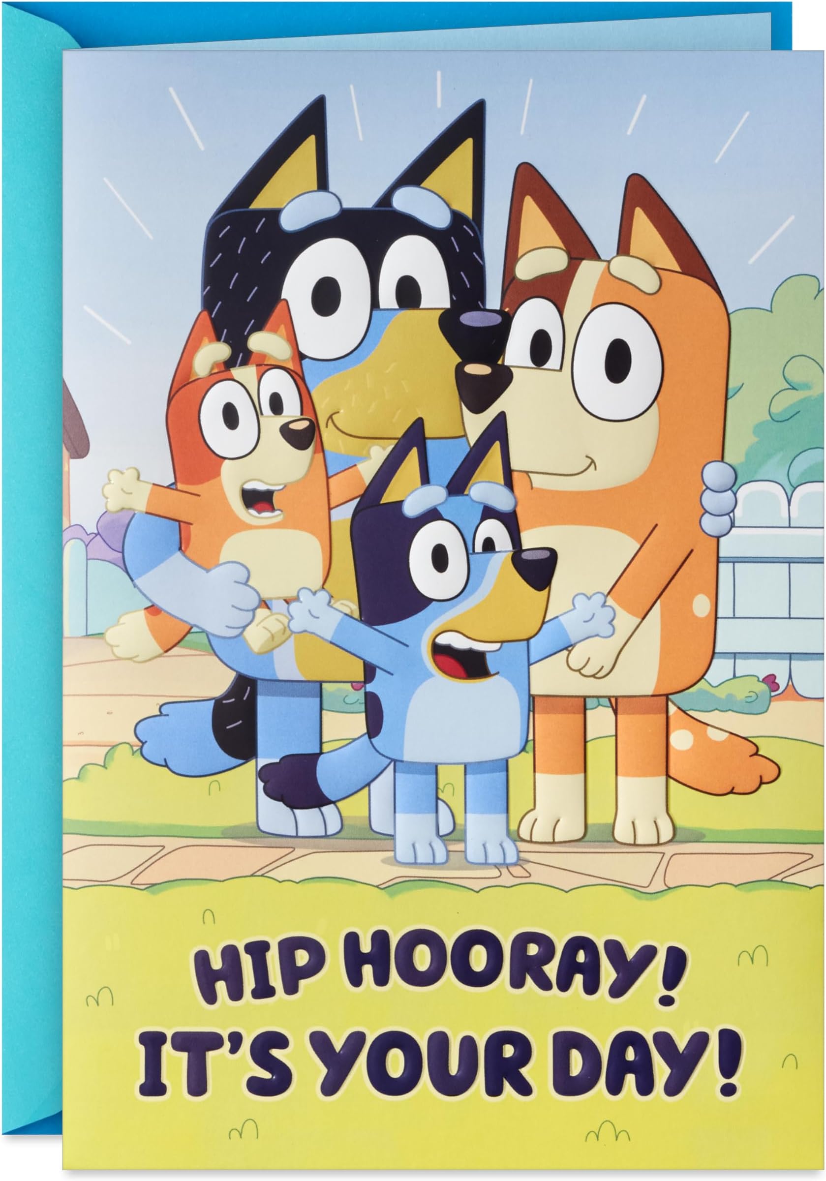 Hallmark Bluey Musical Birthday Card with Light (Hip Hooray)