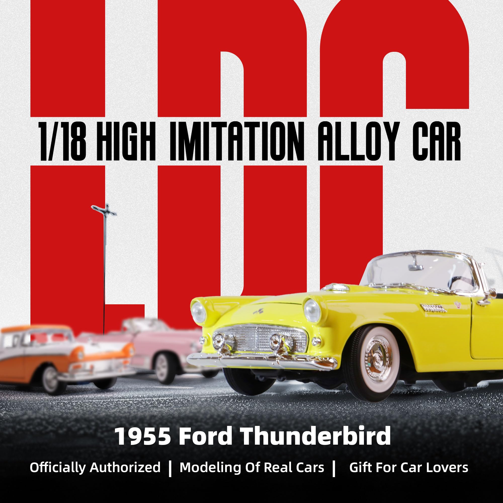 Amazon.com: LUCKY DIE CAST 1955 Ford Thunderbird 1/18 Scale Die