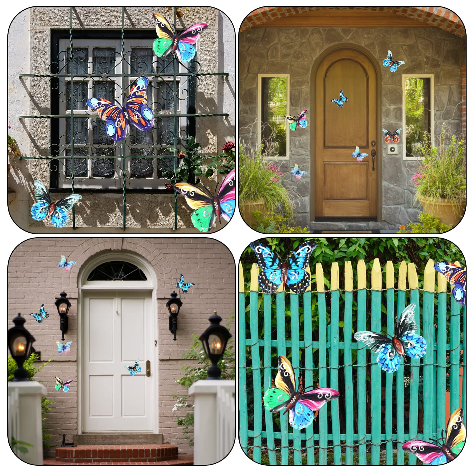 6 Farfalle Metalliche Da Giardino - Decorazioni Murali Colorate Per Esterni E Interni - Foto 5