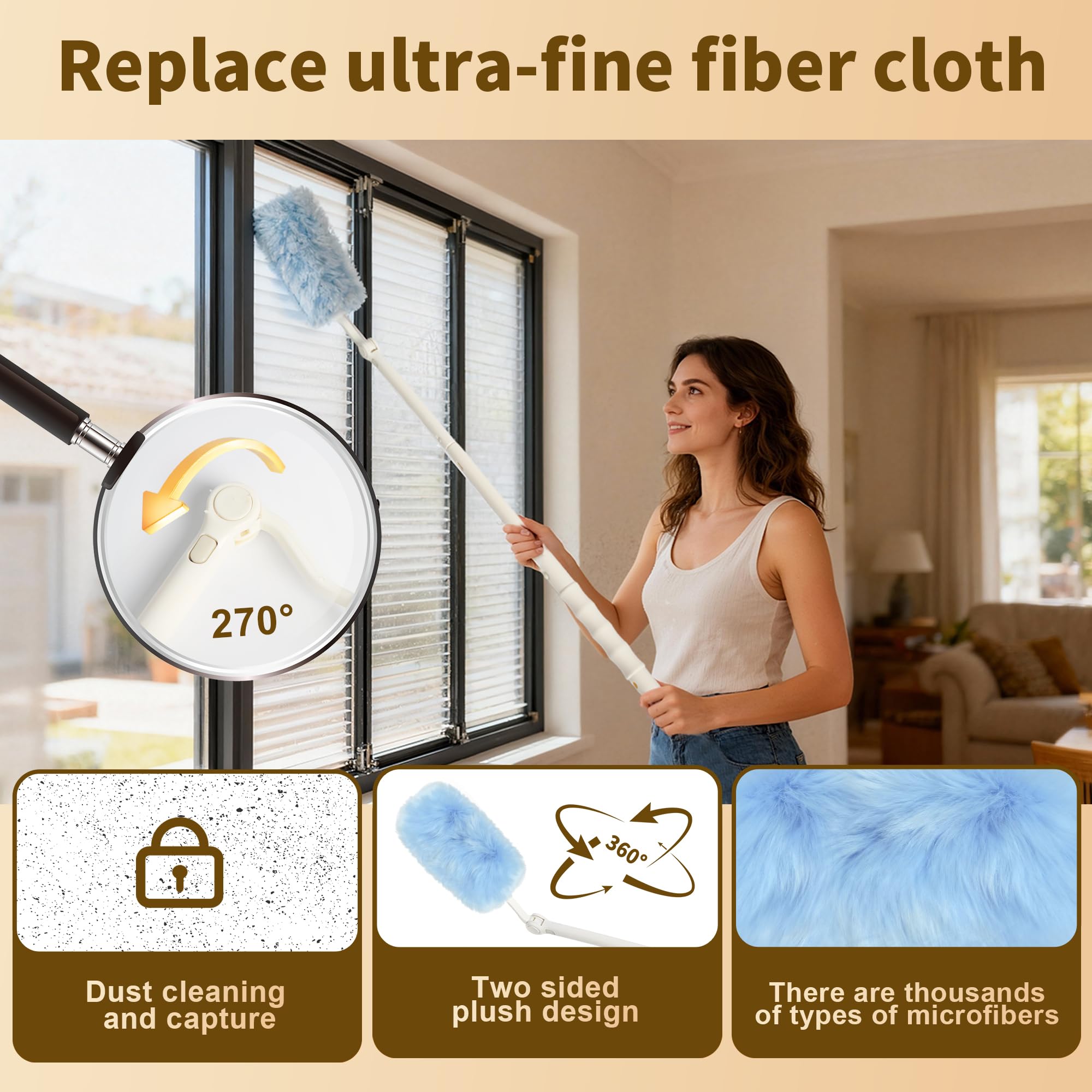 30 Recharges Plumeau Swiffer Avec Manche 360° - Chiffons Microfibre Pour Dépoussiérage Efficace