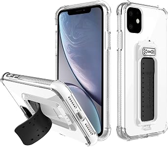 Scooch Wingman Kickstand Case Compatible with iPhone 11 Case [10 ft Drop Protection] [Two-Way Stand] Protective Cover, Works with Magnetic Car Mount Clear