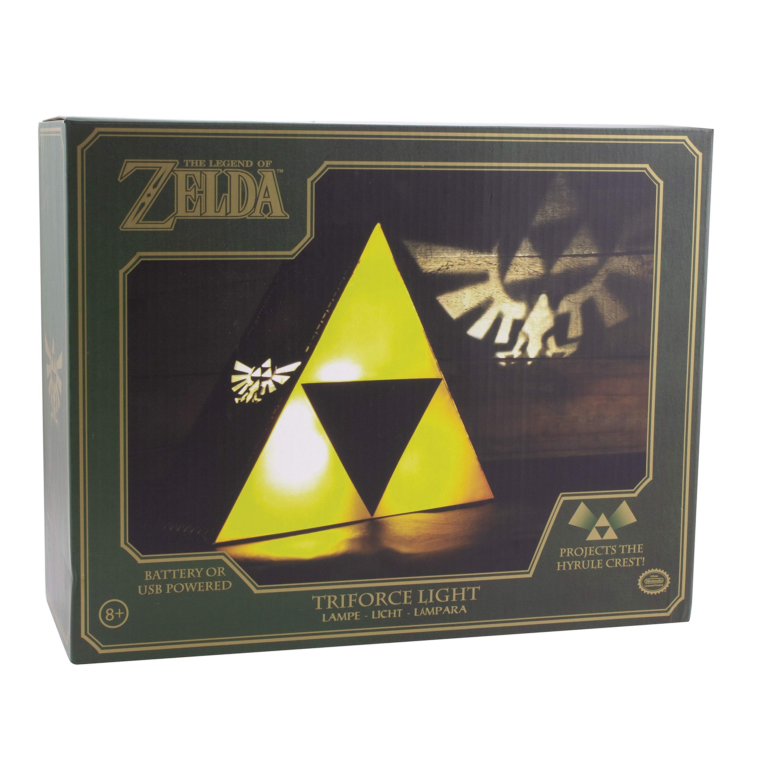 The Legend of Zelda Triforce Night Light - Officially Licensed Nintendo Decorative Mood Lamp for Office or Bedroom Decor, Novelty Gift for Zelda Gamers, Battery Powered | Paladone