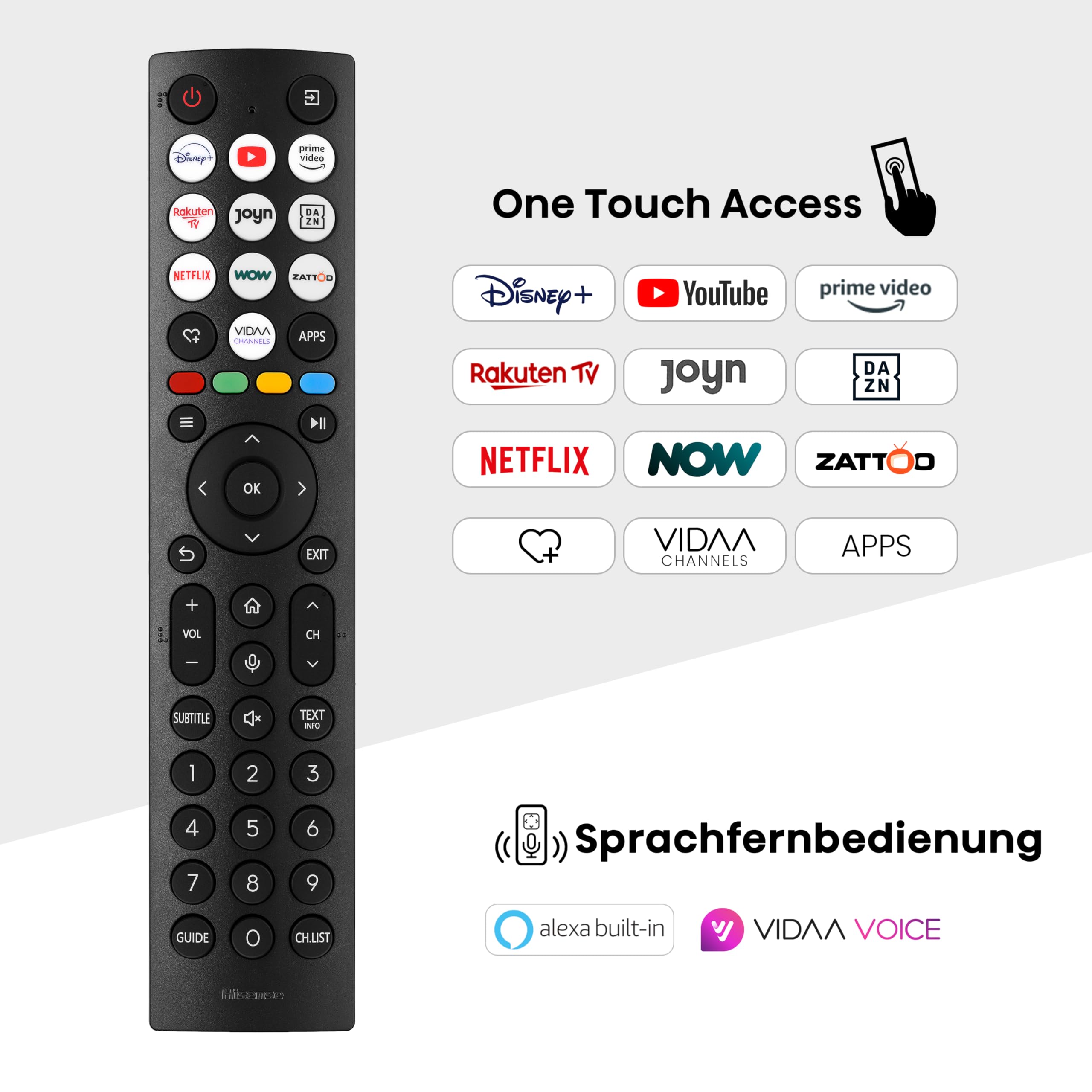 Hisense 65E7NQ Pro 164 cm (65 Zoll) Fernseher, 4K UHD, QLED, Smart TV, Total HDR, Dolby Vision IQ Atmos, 144Hz (VRR), HDMI 2.1, Game Mode PRO, Triple Tuner, Alexa Built-In, Dunkelgrau, [2024]