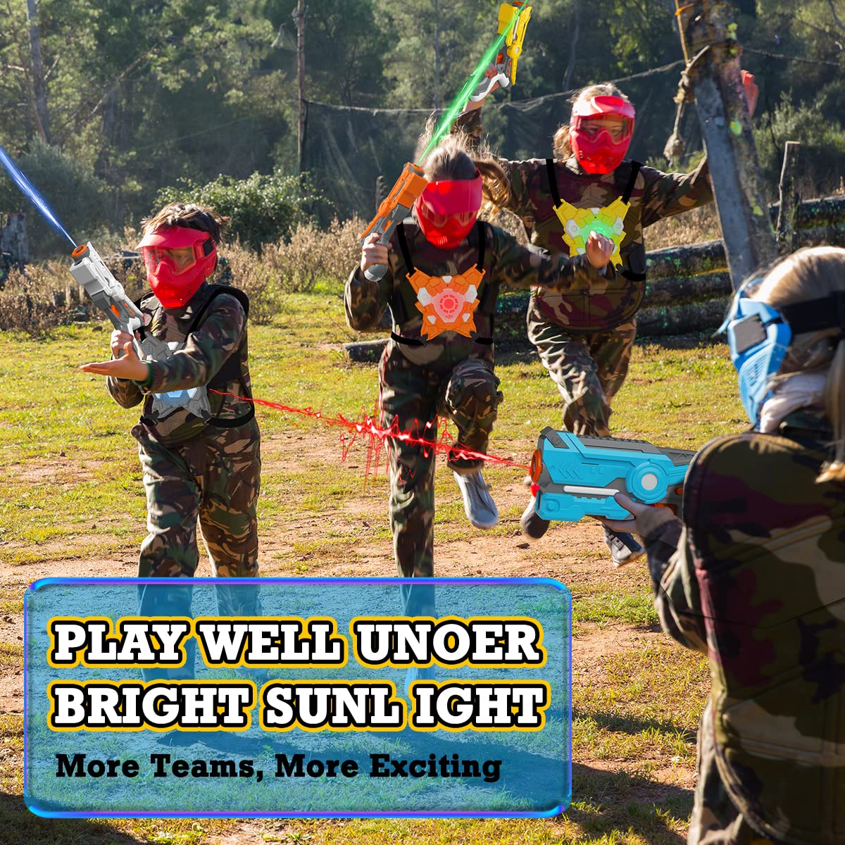 KOON Infrared Laser Tag Gun Set with 4 Guns & 4 Vests, Laser Tag Gun