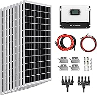 Vista 1 de ExpertPower Kit de panel solar de 800 W y 12 V Paneles solares monirígidos de 800 W, controlador de carga solar MPPT de 100 A RV, remolque