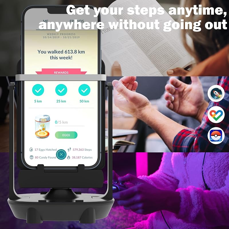 NEWZEROL ABZ036 Automata Lépésszámláló Rázógép Pokémon Go Játékhoz - Fekete Tartó Okostelefonokhoz és Poké Ball Plus-hoz