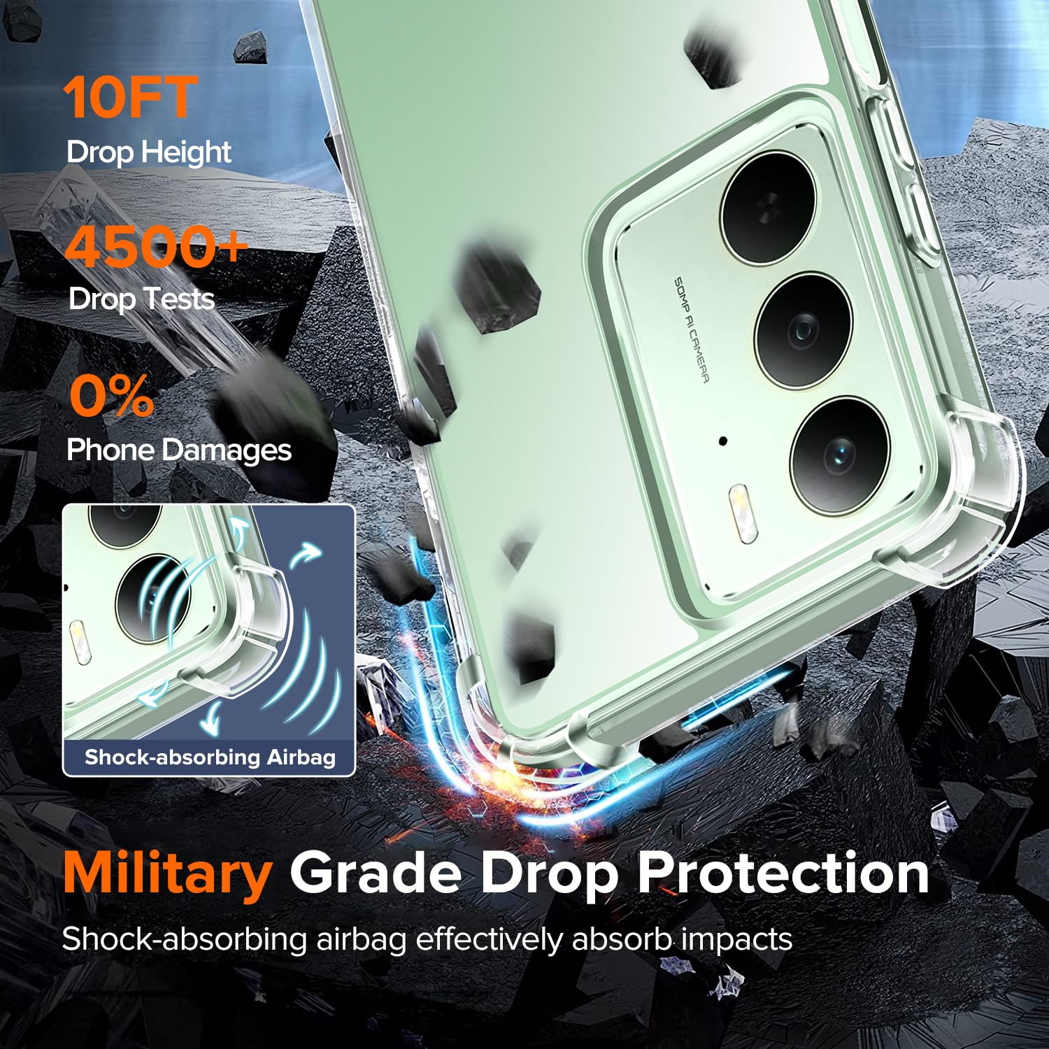 Ivoler Anti-Jaunissement HD Clair Coque Pour Realme 13 5G