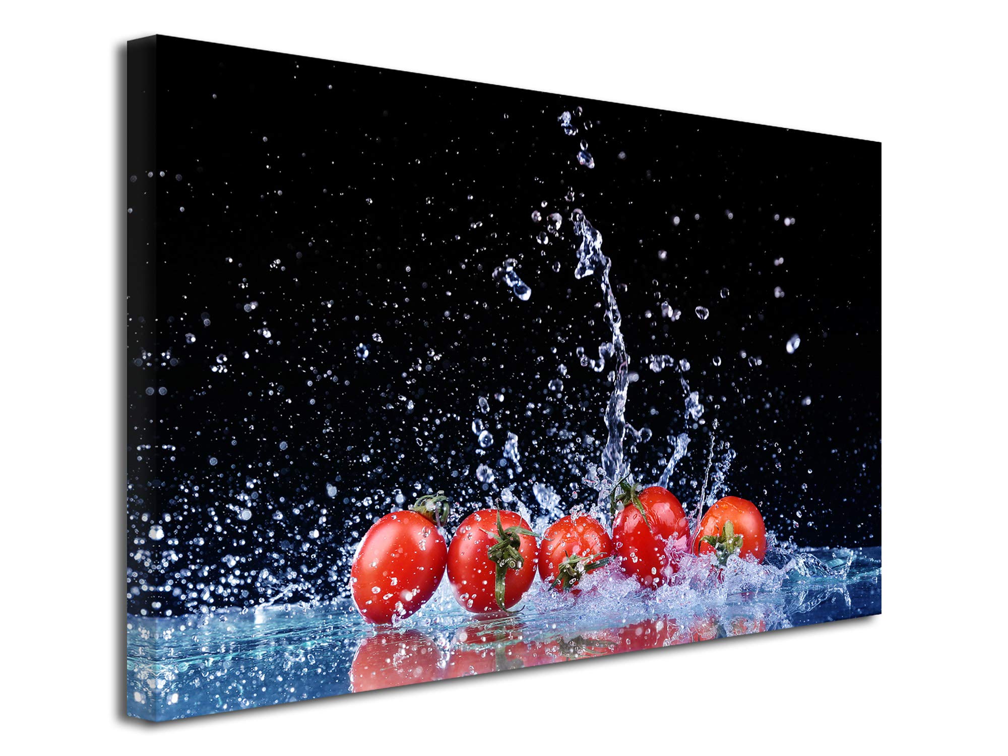 DECLINA - Quadro Grande Formato, Riproduzione su Tela, Decorazione Soggiorno, Tela Moderna, Decorazione Cucina i pomodori, 50 x 30 cm, Canvas, Rosso, 80x50 cm