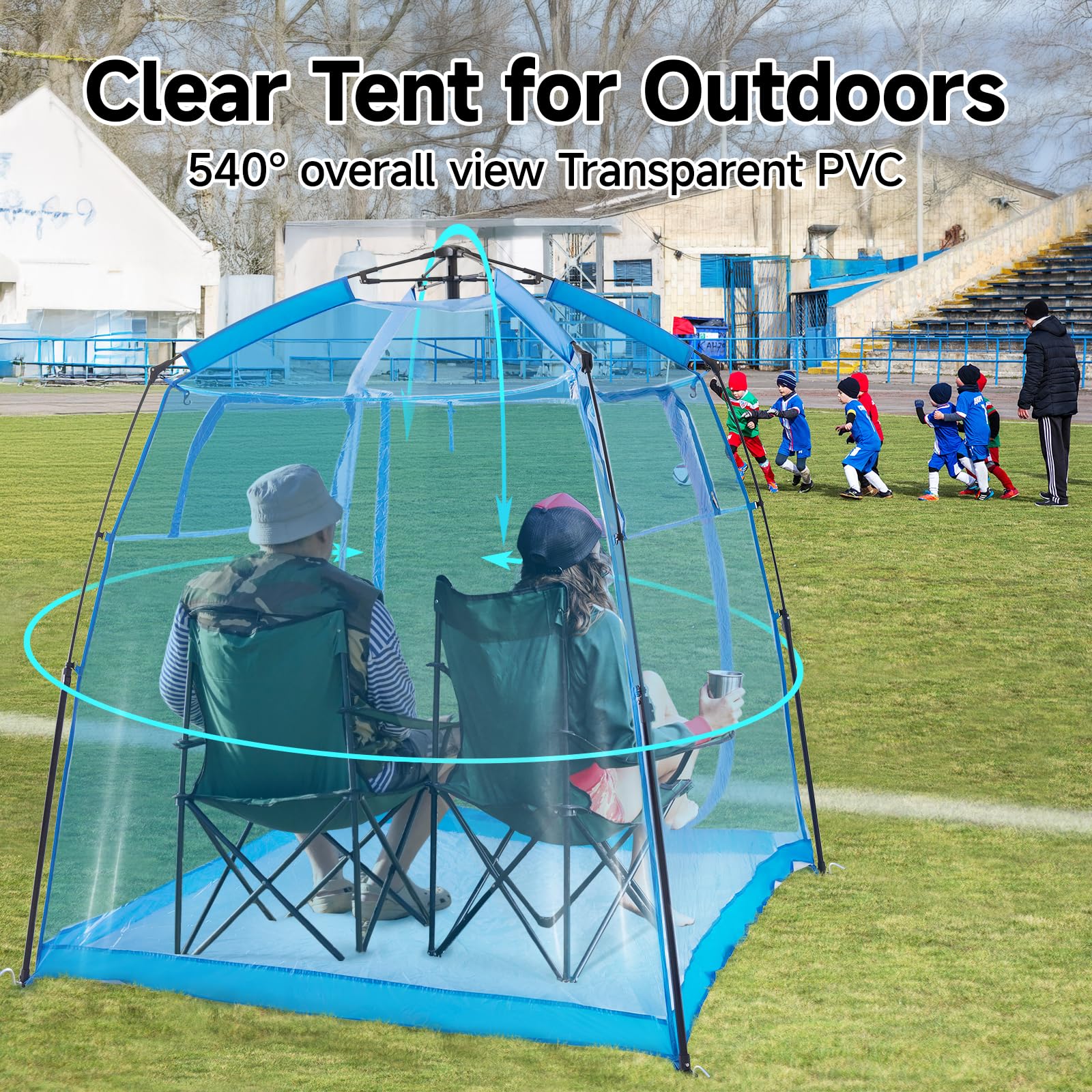 All Weather Proof Pod Sports Tent,Outdoor Weather Tent Sports Pod Instant Shelter with Sealed Floor,MultiPod Screen Room with Carry Bag,Screen House for Sport Event,Camping,Fishing63 x63 x62 Blue
