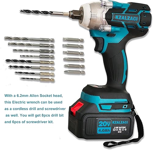 Miniatura 4 de Llave de impacto inalámbrica de 1/2 pulgada, par máximo de 300 pies-libras, motor sin escobillas, 2 baterías de iones de litio de 20 V 4.0 Ah,