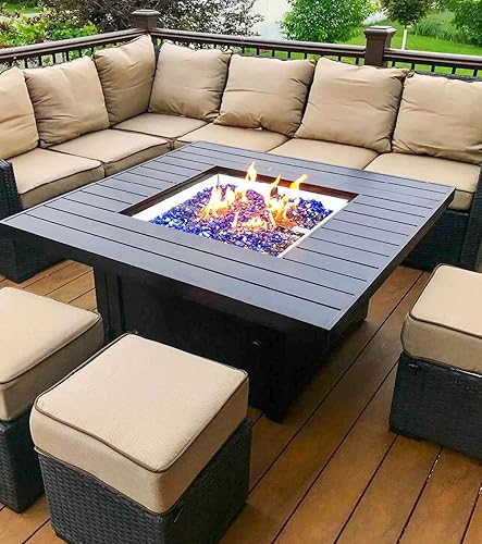 Vista 97 de Grisun Vidrio ignífugo para cuenco de fuego, 1/2 pulgada de alto, 10 libras, brillo reflectante, rocas de vidrio templado para gas natural o Verde