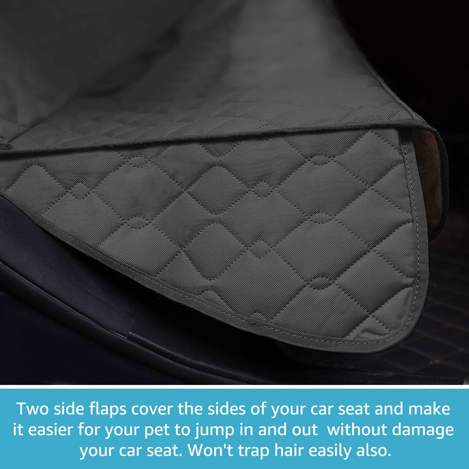 Lassie Manta para Perros, Asiento Trasero para Coche, 100% Impermeable y Antideslizante, para Coche Completo con protección Lateral para Coche SUV | Impermeable, ventana de malla, sin deslizamiento, fácil extracción y almacenamiento, tela Oxford resistent