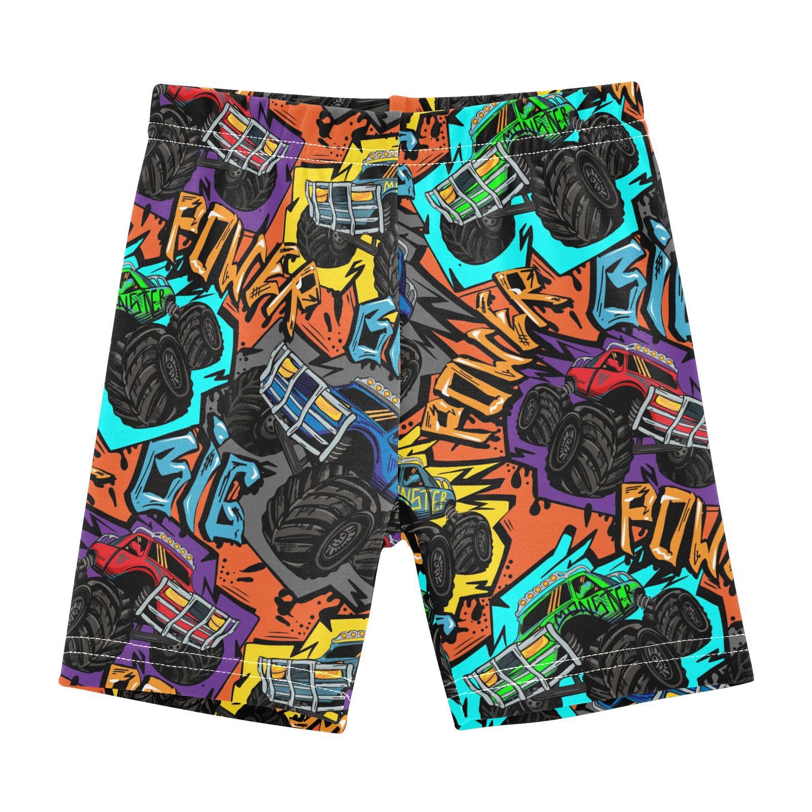 JHKKU Girls Monster Truck Shorts Cotton Cartwheel Bike Kids Biker Under Dress Dance Short Girl Clothes 10Y