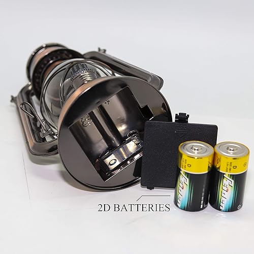 Miniatura 4 de YAKii Linterna LED vintage de metal colgante de huracán, 12 luces LED, interruptor de atenuación, blanco frío, funciona con pilas, linterna de