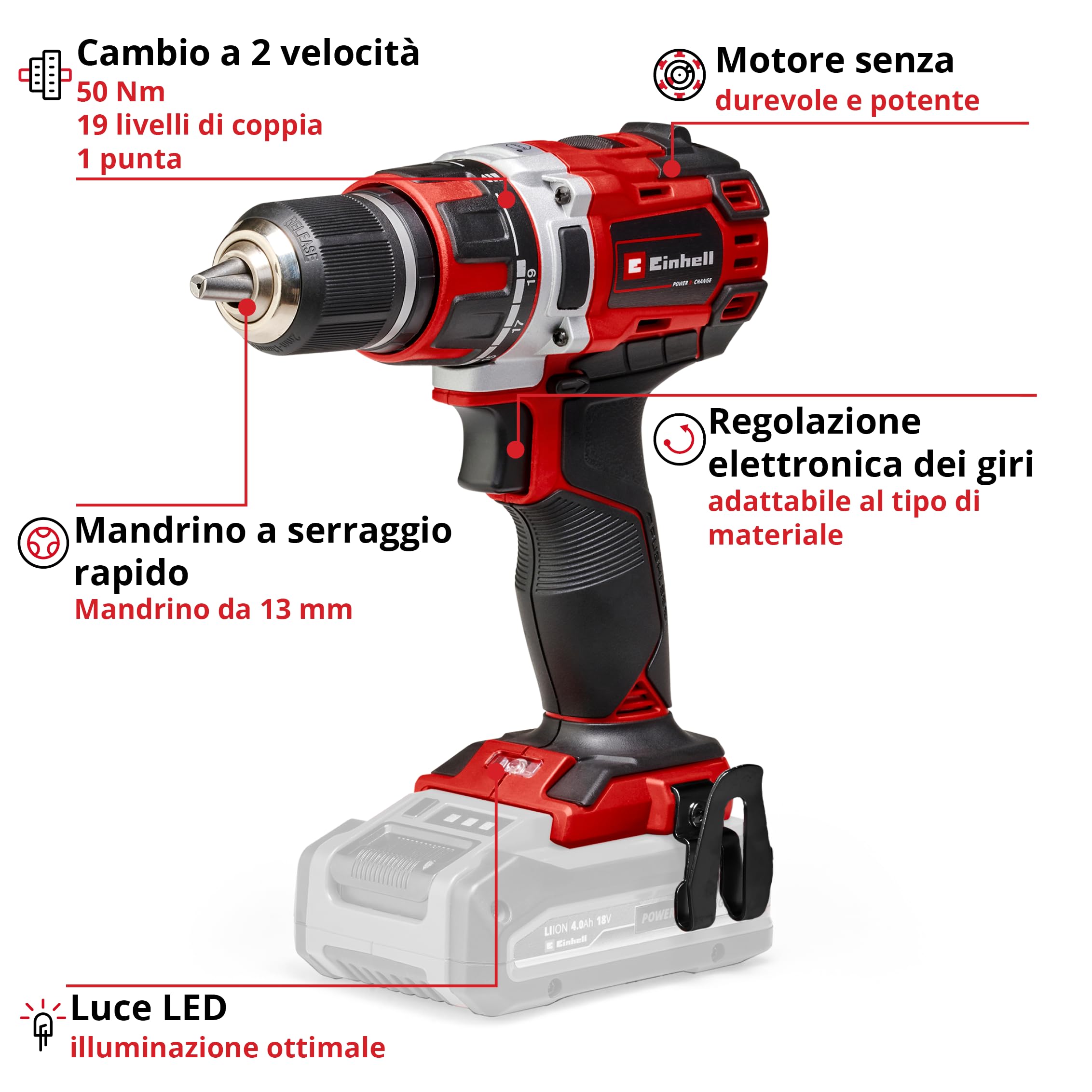Einhell 4513887 Trapano Avvitatore a Batteria