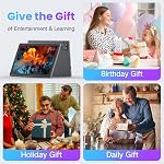 Comprimés 10.1 Inch Android 14 Comprimé pour adultes, Octa-Core, 12GB RAM 64GB Stockage(2TB Élargir), Octa-Core, WiFi 6, Bluetooth 5.0, Tablette grand écran tactile pour le travail, étude & Divertissement