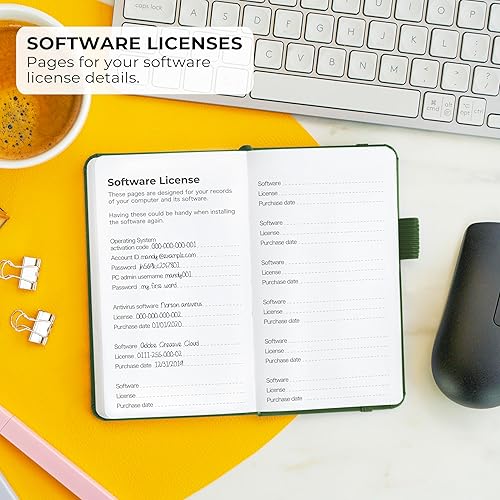 Vista 89 de Clever Fox Libro de contraseñas – Organizador de direcciones de Internet y contraseñas alfabetizado – Cuaderno de contraseñas para computadora