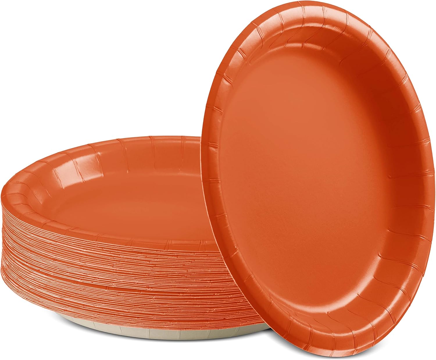 Amcrate Paper Dinner Plates Orange, 8 1/2 Inches Paper