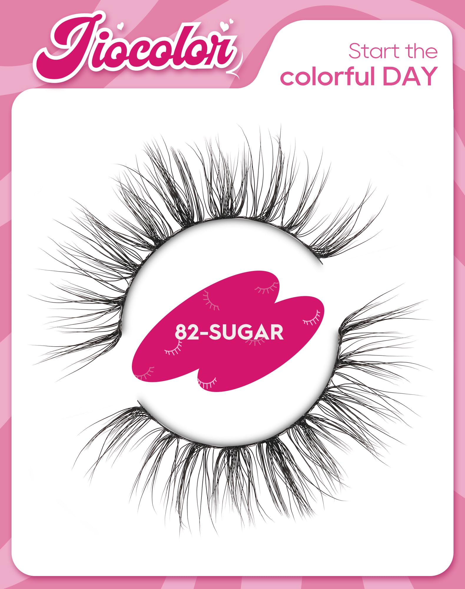 Mink Lashes Natural Look Wispy Eyelashes Short Wispy False Lashes 9mm 3D Strip Fake Eyelashes C Curl Eye Lashes 7 pairs S2: 82-SUGAR