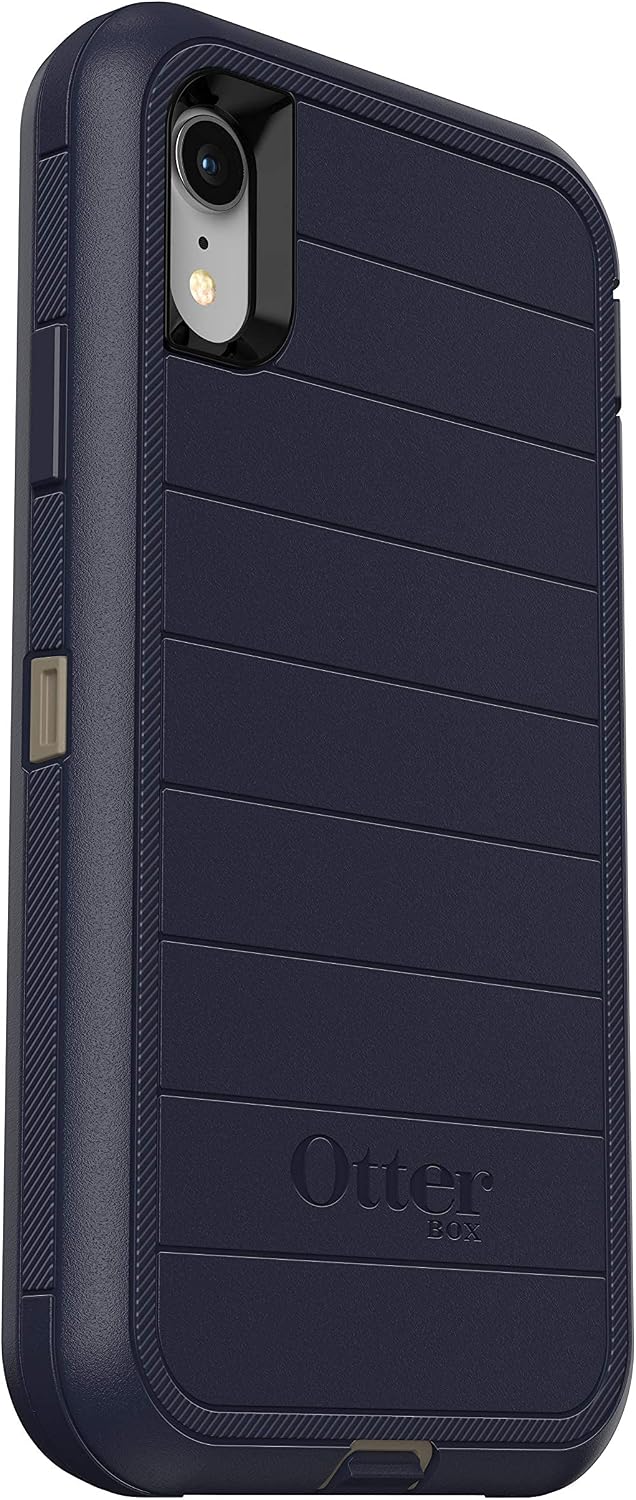 OtterBox Defender Series SCREENLESS Edition Case for iPhone Xr - Retail Packaging - Dark Lake (Chinchilla/Dress Blues)