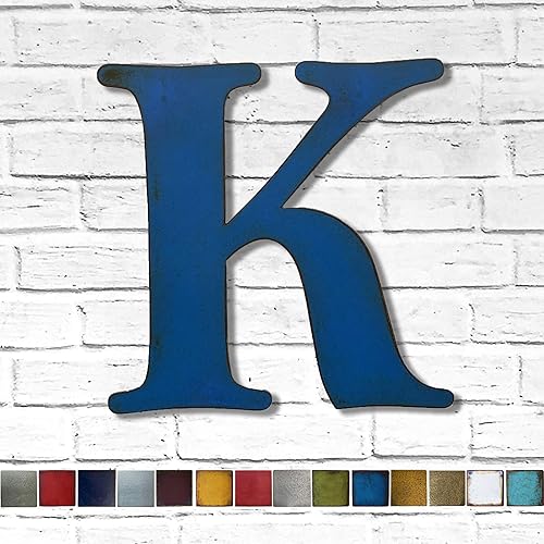 Metal Letter K 12", 16" or 22" tall Handmade metal wall