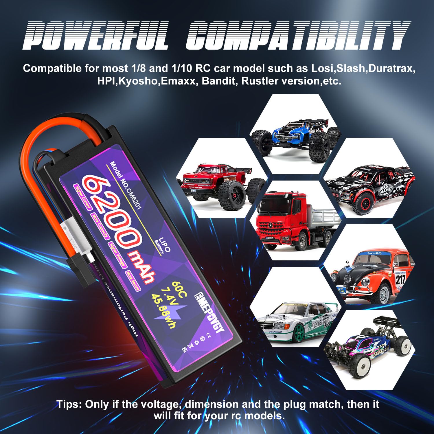 HOOVO Batería Lipo 2S de 7.4 V 7200 mAh 100 C RC - $395 MXN HOOVO Batería Lipo 2S de 7.4 V 7200 mAh 100 C RC - $395 MXN