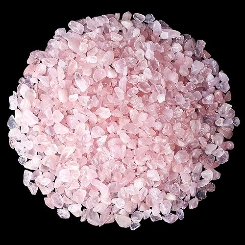 Miniatura 1 de XIANNVXI 1.75 libras de rocas de grava para acuario, cuarzo rosa, cristales curativos pulidos naturales, chips de cristales curativos a granel,