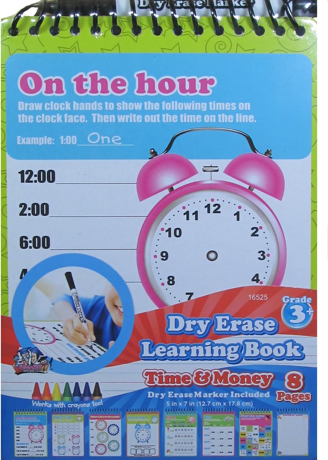 Dry Erase Learning Book: Time & Money