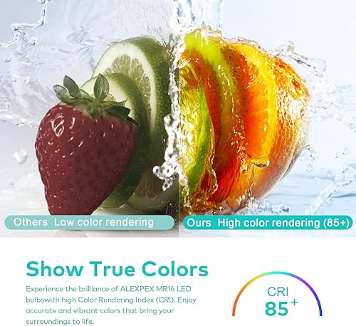 Miniatura 5 de WOWLUMEN Bombilla LED MR16 regulable, paquete de 6 unidades, reemplazo halógeno de 50 W, base de luz blanca neutra GU5.3 de dos pines, ángulo de haz