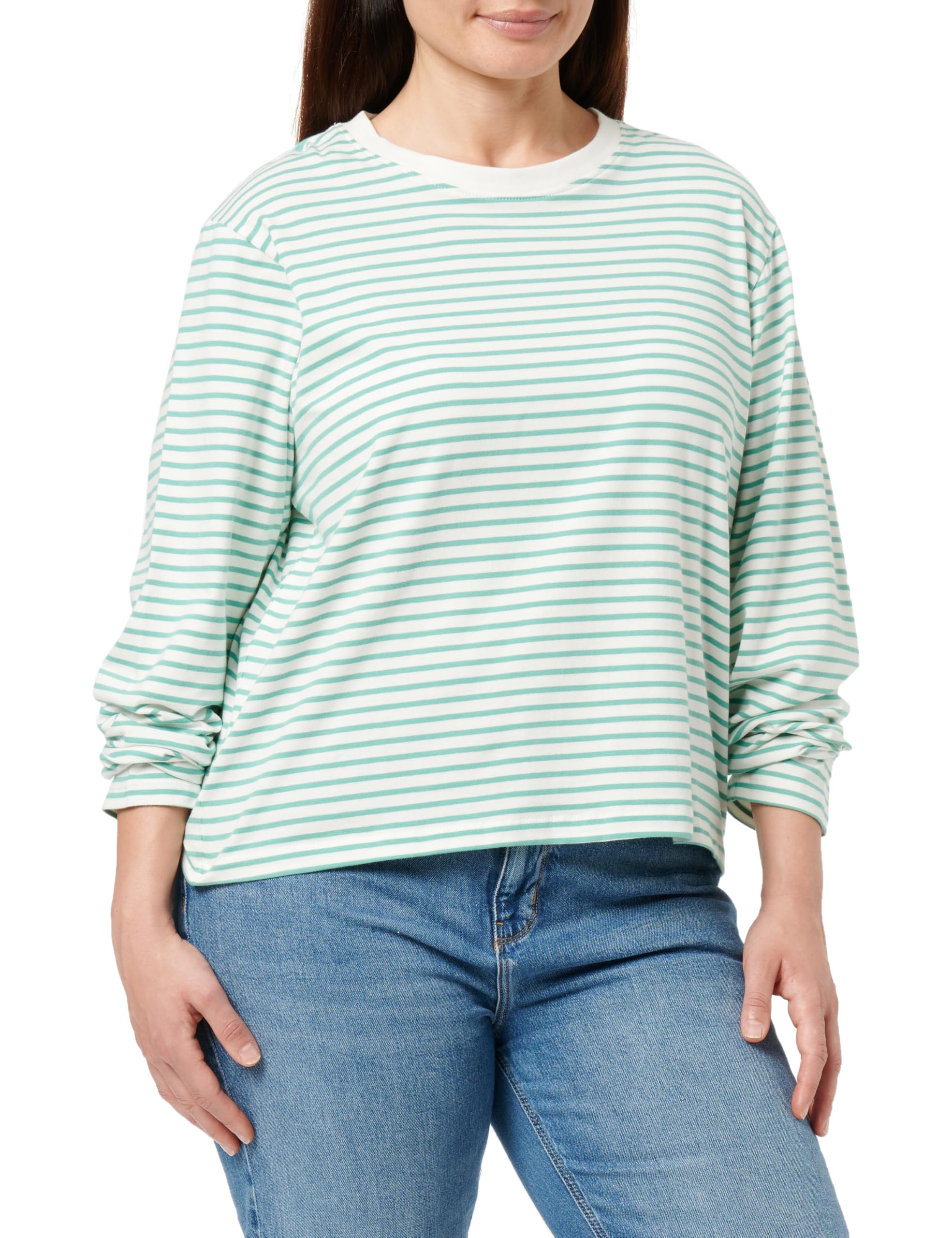 Ichi Women's Blanc Loose Long-Sleeve T-Shirt Mira Ls3