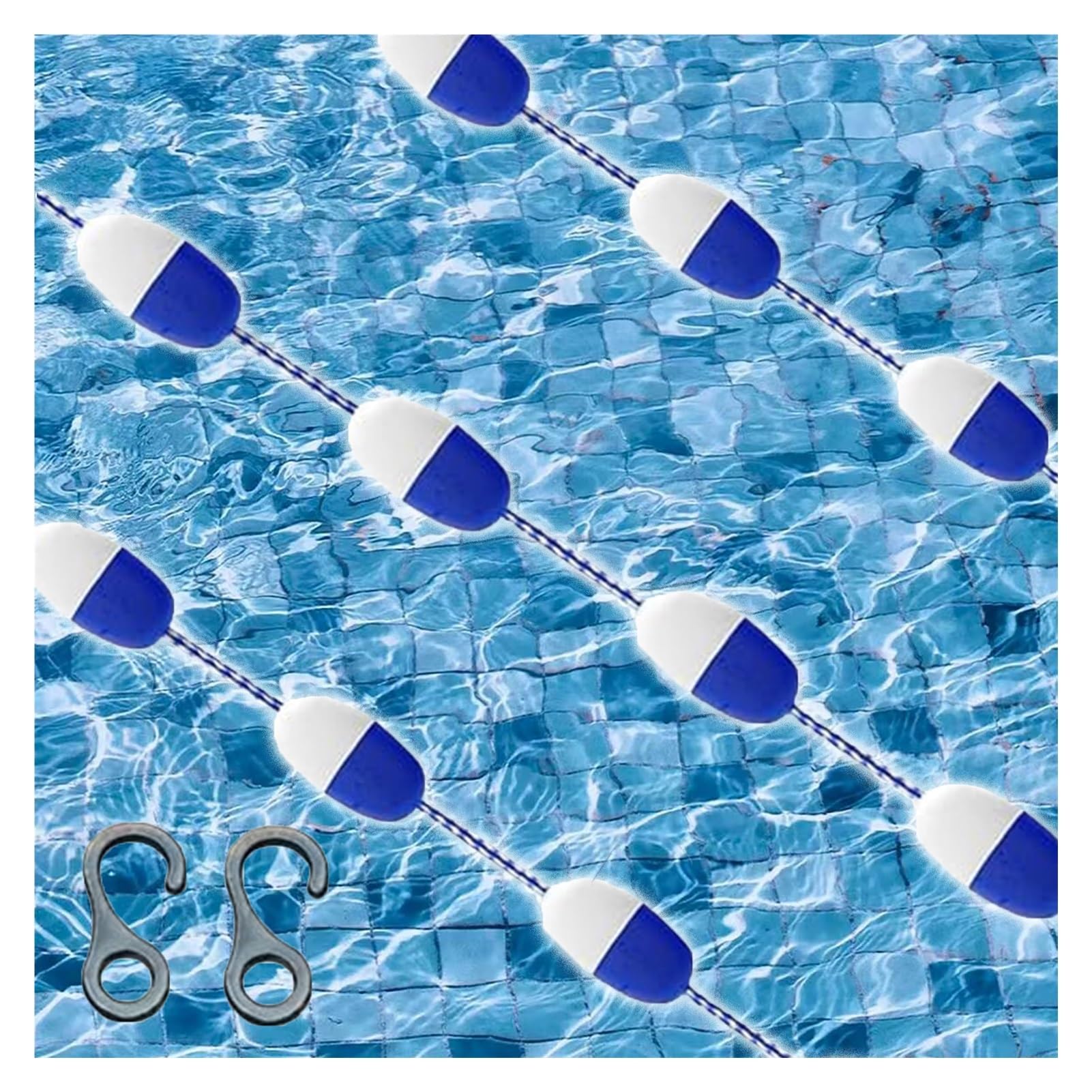 Divisor de seguridad para piscina, línea de natación antiondas ajustable para piscinas enterradas