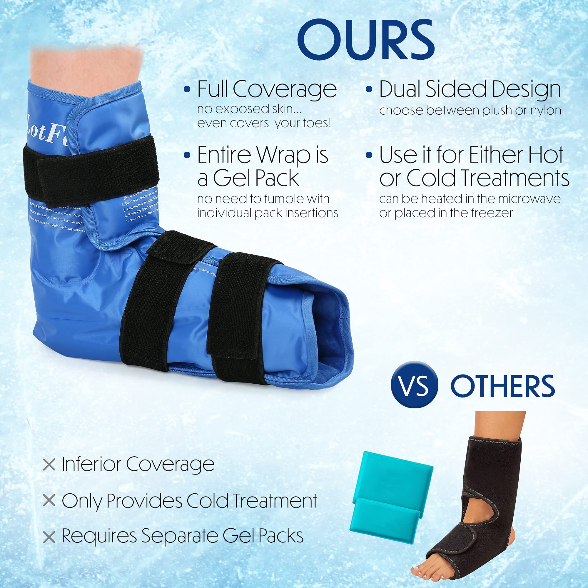 Buy LotFancy Foot Ankle Ice Pack Wrap with Strap, Large Hot Cold Pack