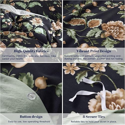 Miniatura 33 de PHF - Juego de funda de edredón de terciopelo auténtico tamaño individual, juego de funda de edredón ultra suave y transpirable de 2 piezas