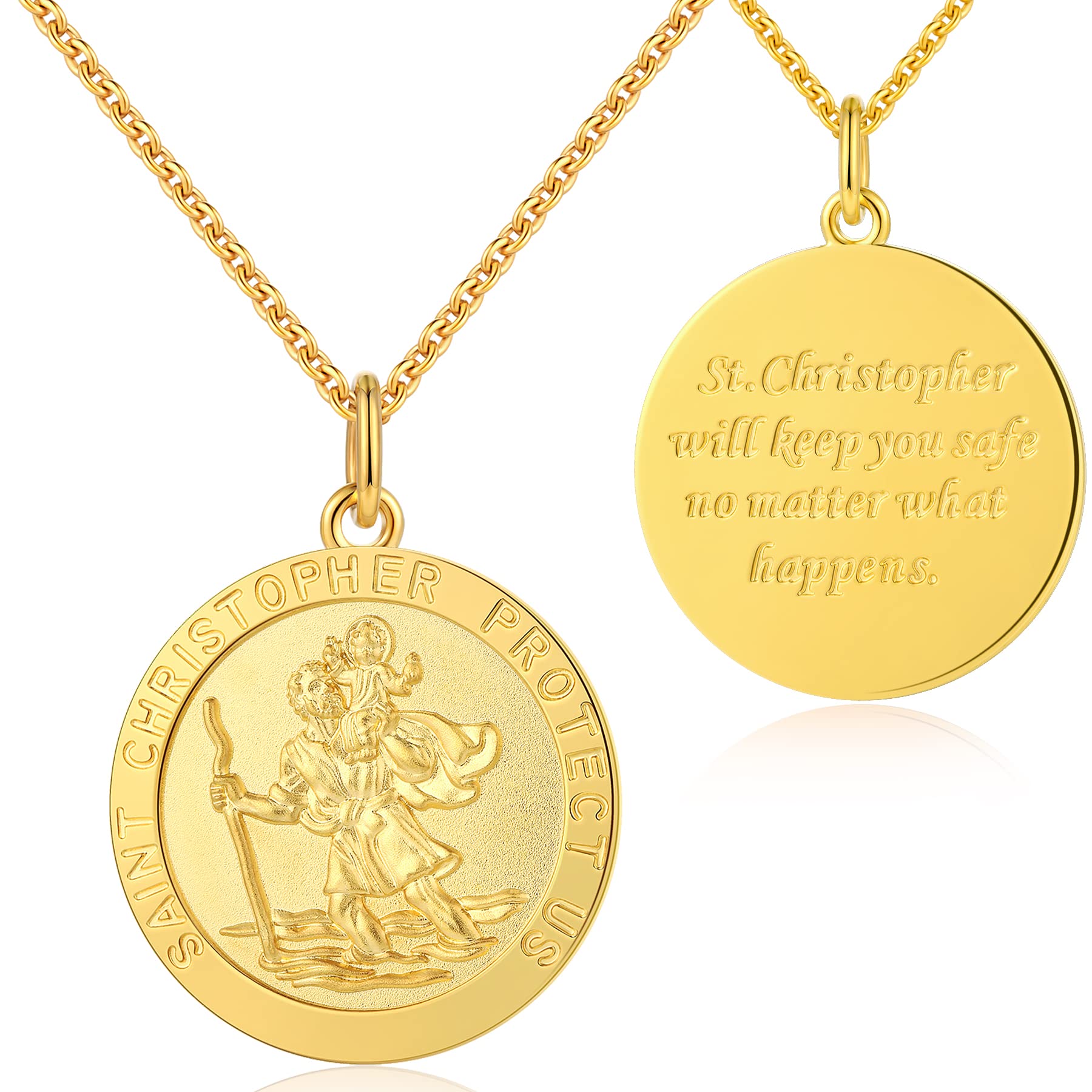 Jiahanzb Saint St. Christopher Medal Necklace