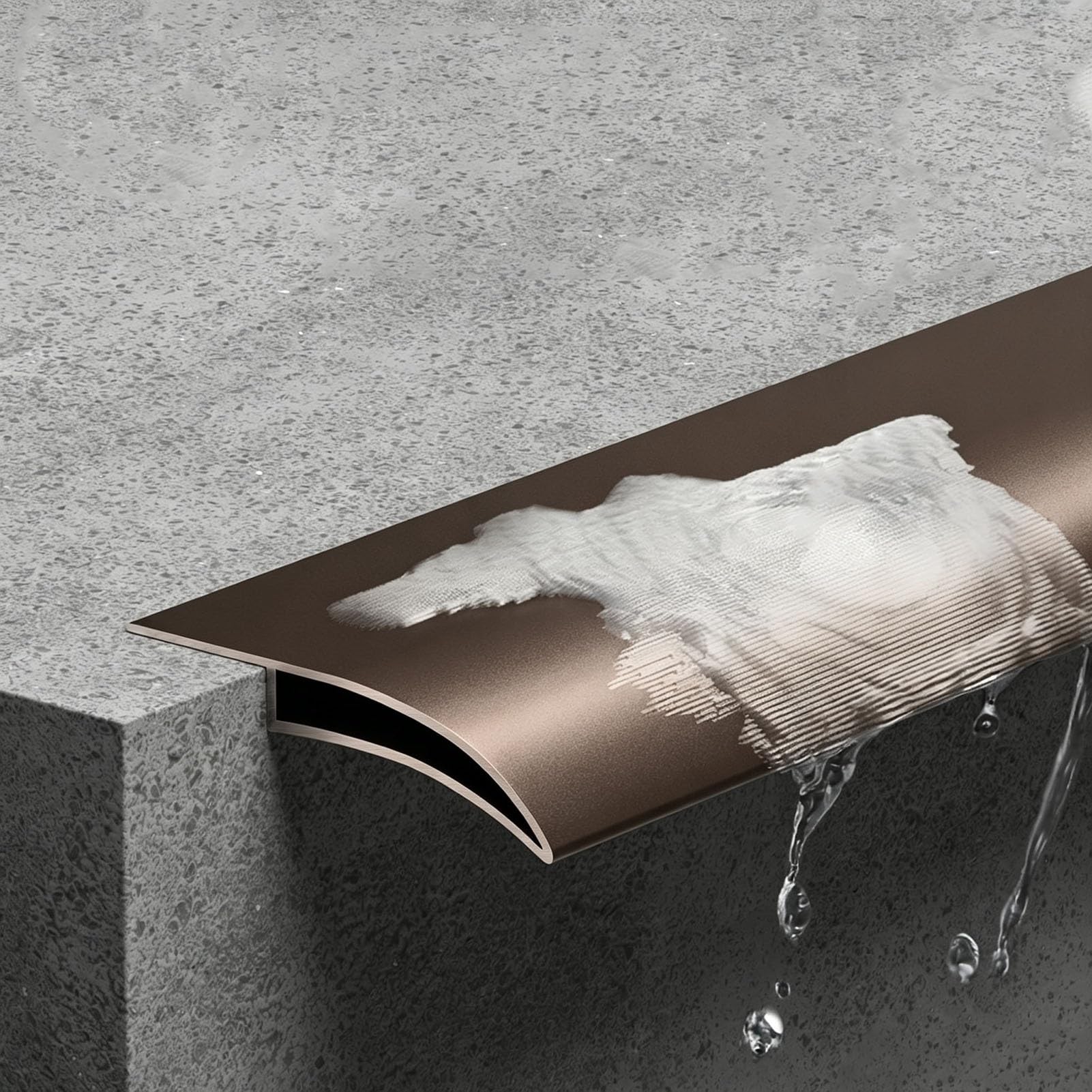 Blazea Brown Hawk-Beak Roof Eaves Drip Line Metal Paintable, Weatherproof Protection