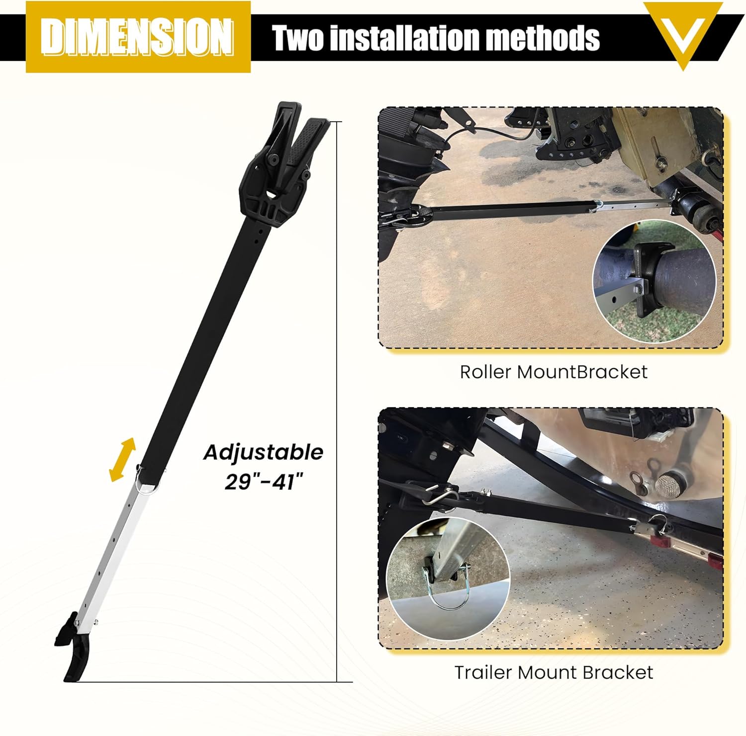 Adjustable Shock Absorber Boat Transom Saver, Stern Protectors with Heavy Duty Composite Heads for Securing Engines, Rollers and Trailer Mounts