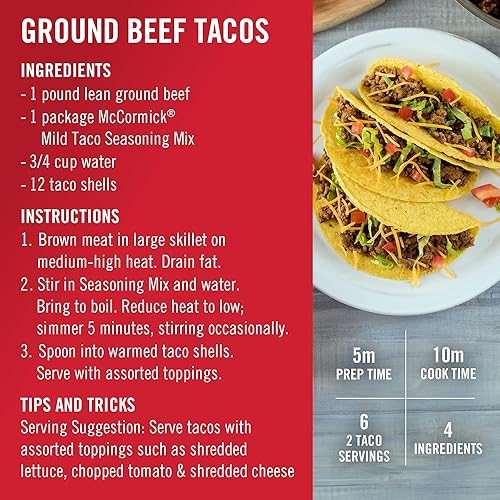 Vista 62 de McCormick Mezcla de condimentos prémium para tacos, 24 onzas (paquete de 12)