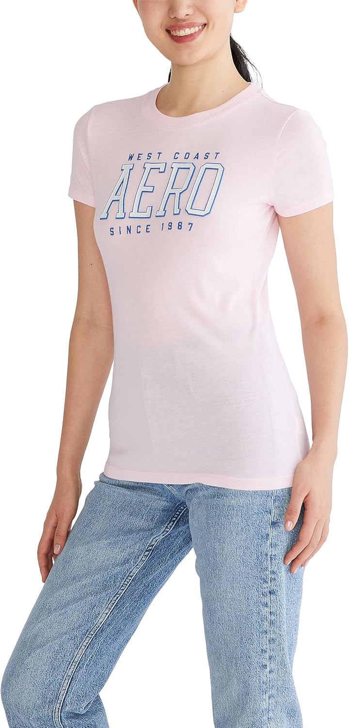 Aeropostale Women's Aero Short Sleeve Graphic Tee- Block - Image 2
