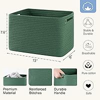 Vista 3 de Paquete de 4 cestas de almacenamiento para organizar, cestas tejidas para estantes, perfectas para juguetes, libros, toallas y ropa, cestas