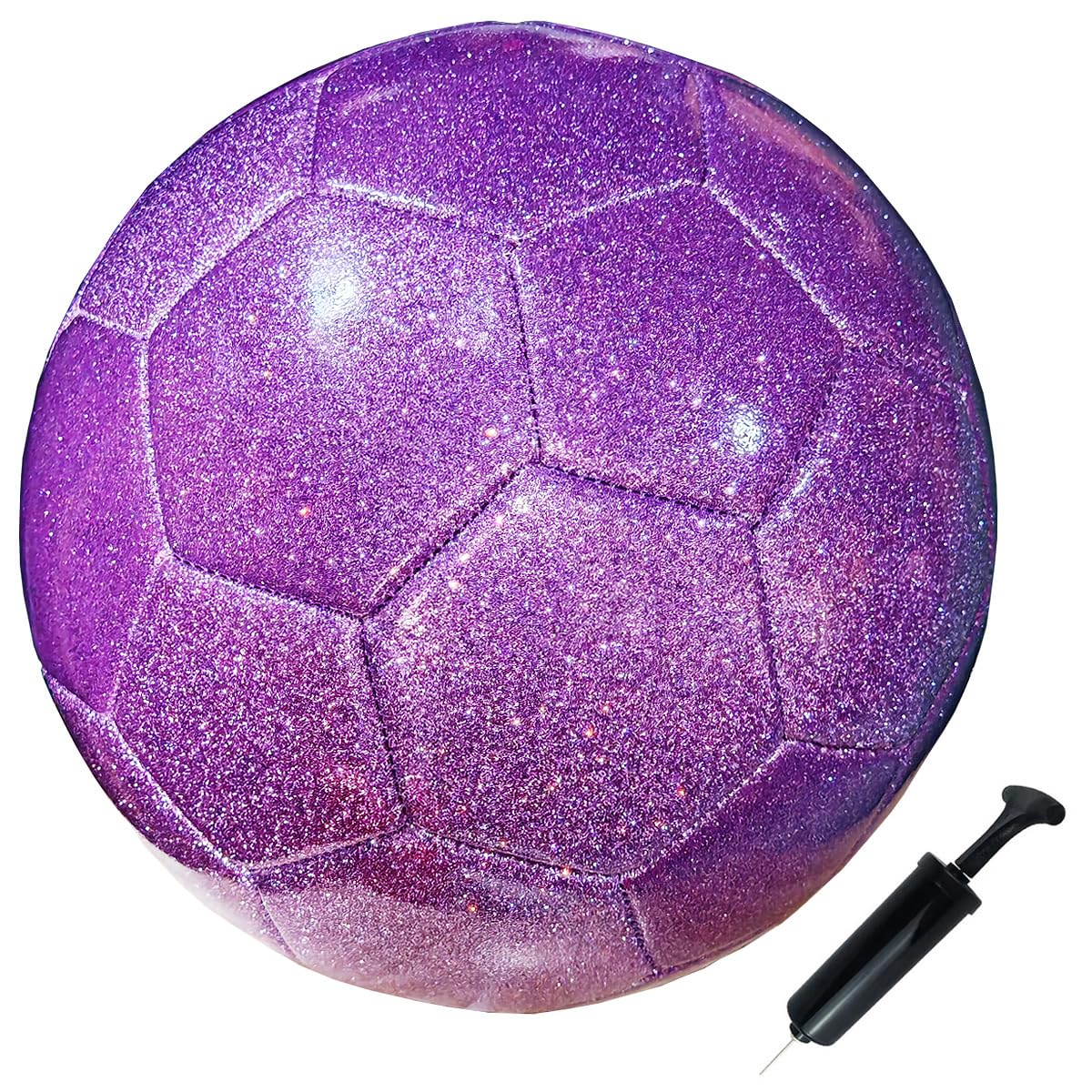 Balón de fútbol brillante, tamaño 3, 4, 5, entrenamiento de práctica, viene con bomba y aguja